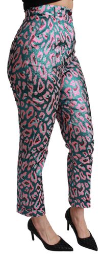 Patterned Cropped High Waist Women's Pants - Dolce & Gabbana - Modalova