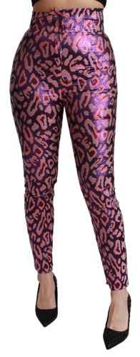 Patterned Cropped High Waist Women's Pants - Dolce & Gabbana - Modalova
