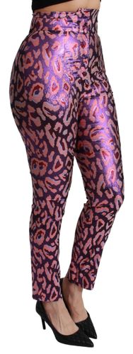 Patterned Cropped High Waist Women's Pants - Dolce & Gabbana - Modalova