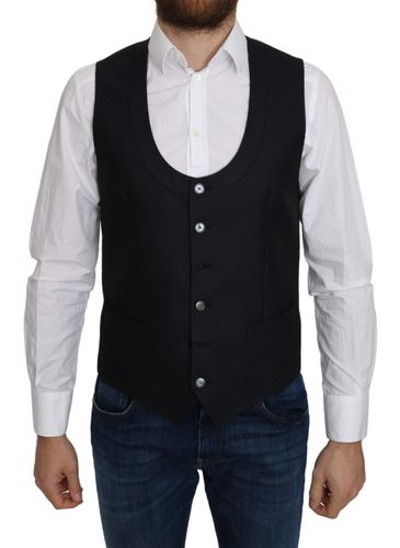 Silk Romb Pattern Formal Coat Men's Vest - Dolce & Gabbana - Modalova