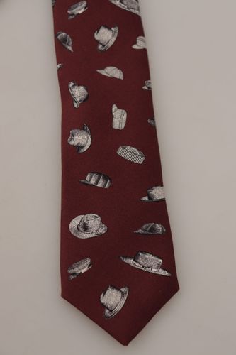 Hat Pattern 100% Silk Adjustable Accessory Men's Tie - Dolce & Gabbana - Modalova