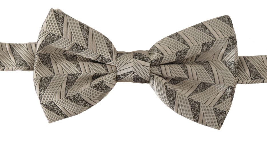 Gray 100% Silk Adjustable Neck Papillon Bow Men's Tie - Dolce & Gabbana - Modalova