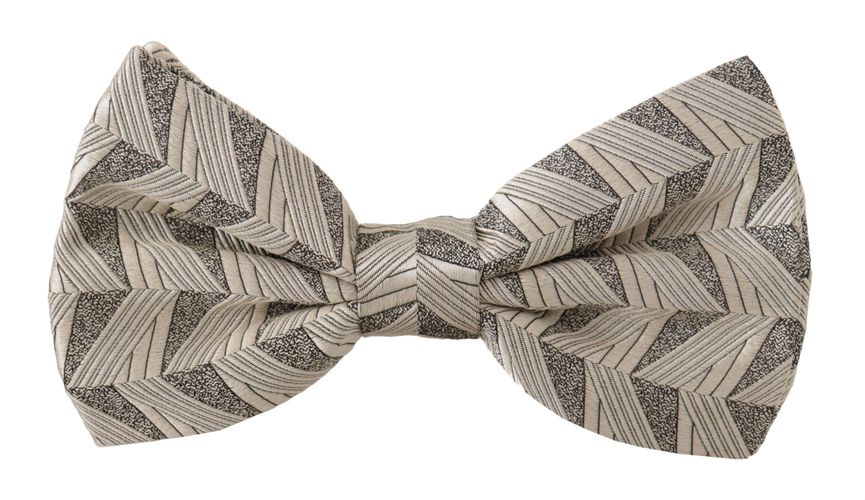 Gray 100% Silk Adjustable Neck Papillon Bow Men's Tie - Dolce & Gabbana - Modalova