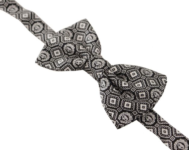 White 100% Silk Adjustable Neck Papillon Men's Tie - Dolce & Gabbana - Modalova