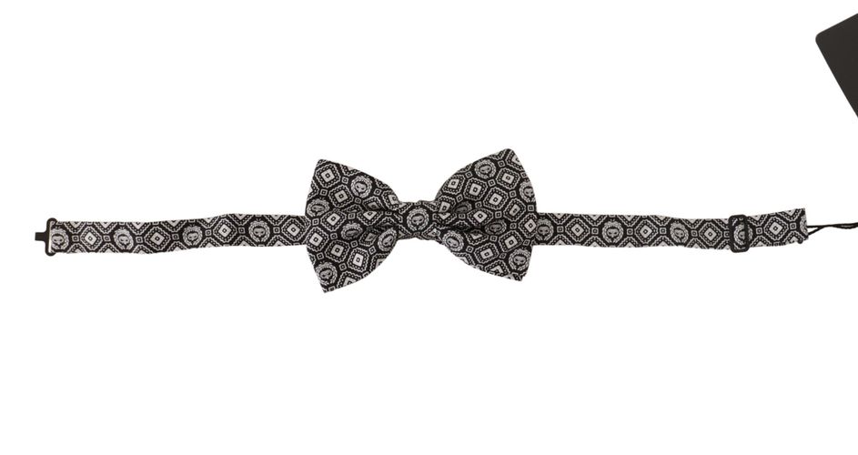 White 100% Silk Adjustable Neck Papillon Men's Tie - Dolce & Gabbana - Modalova