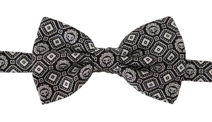 White 100% Silk Adjustable Neck Papillon Men's Tie - Dolce & Gabbana - Modalova