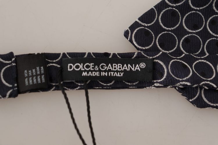 White Round 100% Silk Neck Papillon Men's Tie - Dolce & Gabbana - Modalova