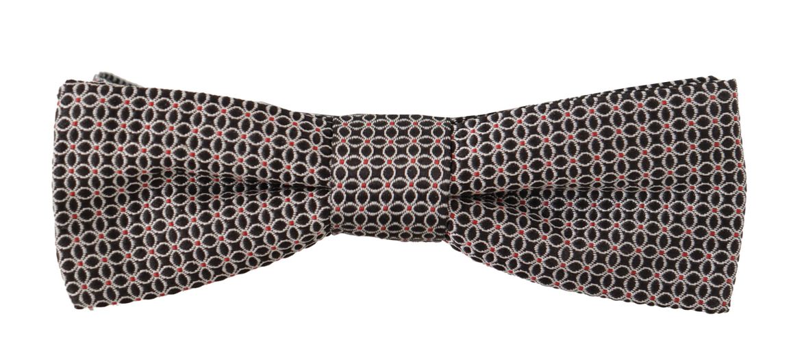 White Flower Pattern Silk Neck Papillon Men's Tie - Dolce & Gabbana - Modalova