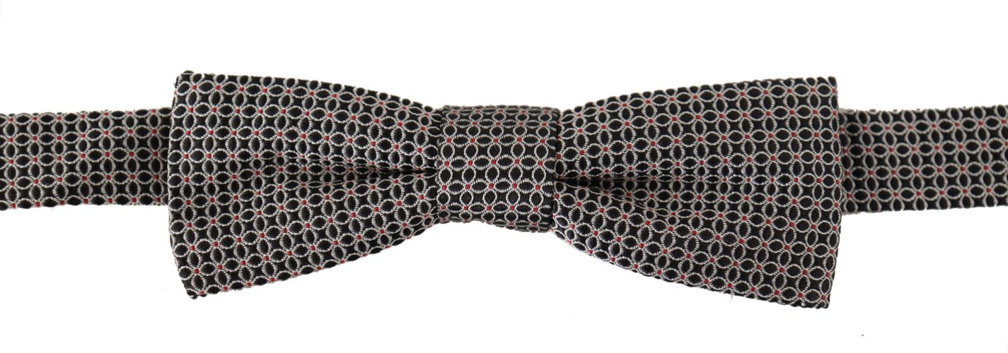 White Flower Pattern Silk Neck Papillon Men's Tie - Dolce & Gabbana - Modalova