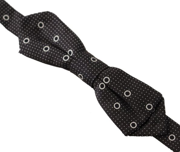 White Polka Dot 100% Silk Neck Papillon Men's Tie - Dolce & Gabbana - Modalova