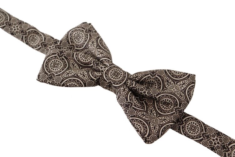 White 100% Silk Adjustable Neck Papillon Men's Tie - Dolce & Gabbana - Modalova