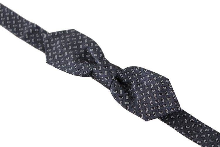 Gray Polka Dot 100% Silk Neck Papillon Men's Tie - Dolce & Gabbana - Modalova