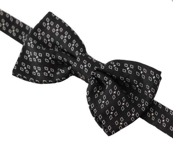 White Polka Dot 100% Silk Neck Papillon Men's Tie - Dolce & Gabbana - Modalova