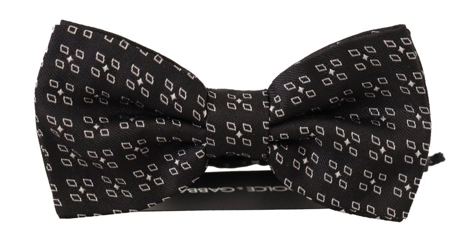 White Polka Dot 100% Silk Neck Papillon Men's Tie - Dolce & Gabbana - Modalova