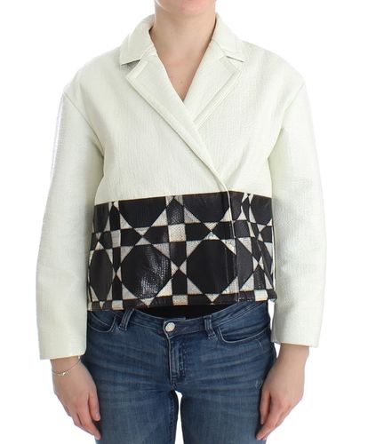 Cropped Leather Women's Jacket - Andrea Pompilio - Modalova