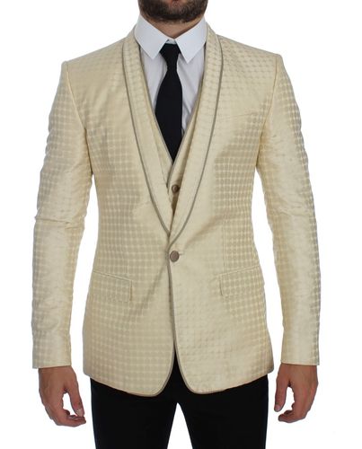 Polka Dot Silk 2 Piece Men's Blazer - Dolce & Gabbana - Modalova