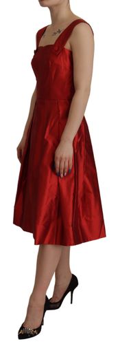 A-line Pleated Satin Silk Women's Dress - Dolce & Gabbana - Modalova