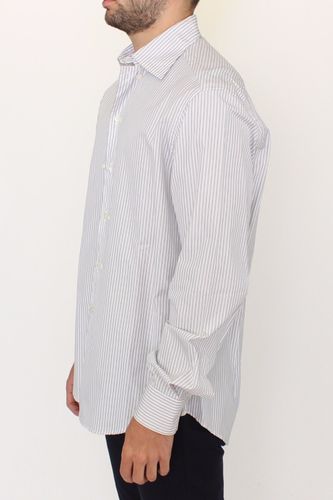 Gray Striped Regular Fit Casual Men's Shirt - Ermanno Scervino - Modalova