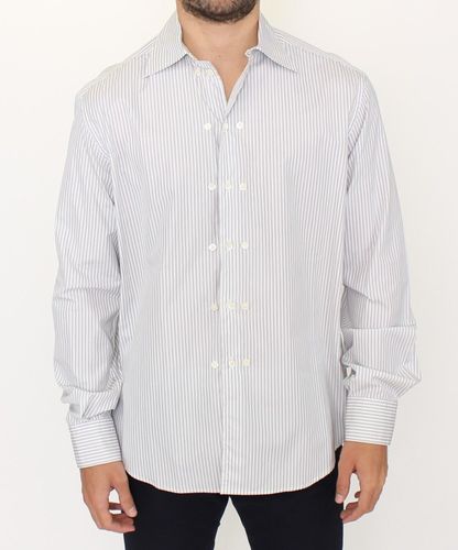 Gray Striped Regular Fit Casual Men's Shirt - Ermanno Scervino - Modalova