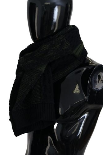 Black Green Knitted Men Neck Wrap Shawl Men's Scarf - Dolce & Gabbana - Modalova