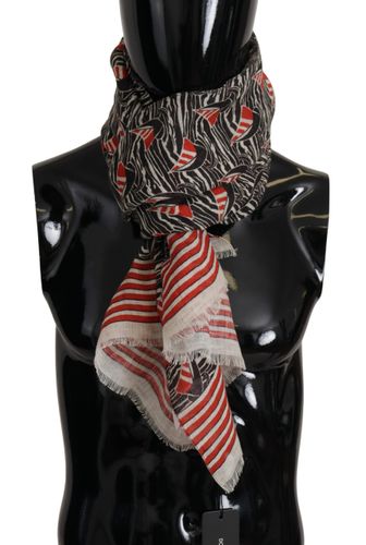 Red Linen Sailboat Stripe Print Shawl Men's Scarf - Dolce & Gabbana - Modalova