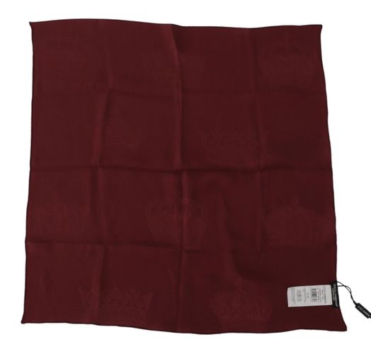 Maroon Silk Crown Square Wrap Handkerchief Men's Scarf - Dolce & Gabbana - Modalova