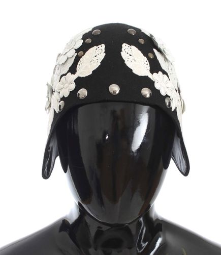 Wool White Floral Gold Leaf Women's Hat - Dolce & Gabbana - Modalova