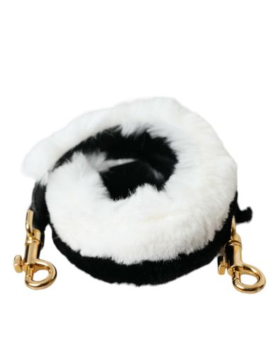 Black White Lapin Fur Accessory Shoulder Women's Strap - Dolce & Gabbana - Modalova