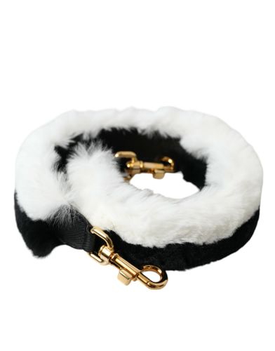 Black White Lapin Fur Accessory Shoulder Women's Strap - Dolce & Gabbana - Modalova