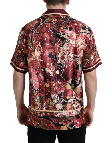 Button Down Silk Men's Shirt - Dolce & Gabbana - Modalova