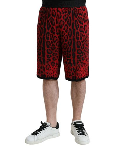 Leopard Print Viscose Bermuda Men's Shorts - Dolce & Gabbana - Modalova