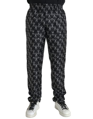 Horseshoe Print Silk Men's Pants - Dolce & Gabbana - Modalova