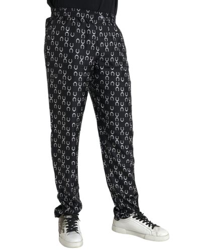 Horseshoe Print Silk Men's Pants - Dolce & Gabbana - Modalova