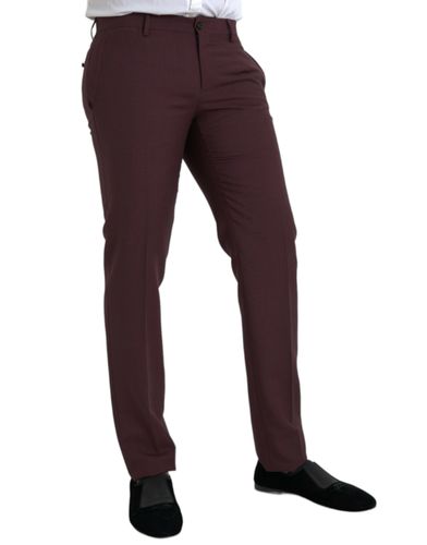 Wool Men Slim Fit Dress Men's Pants - Dolce & Gabbana - Modalova