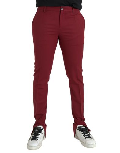 Wool Men Slim Fit Dress Men's Pants - Dolce & Gabbana - Modalova