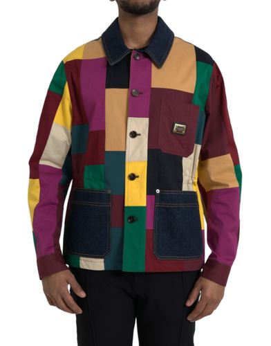 Patchwork Cotton Collared Men's Jacket - Dolce & Gabbana - Modalova