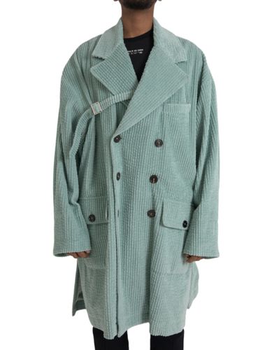 Blue Double Breasted Corduroy Cotton Men's Jacket - Dolce & Gabbana - Modalova