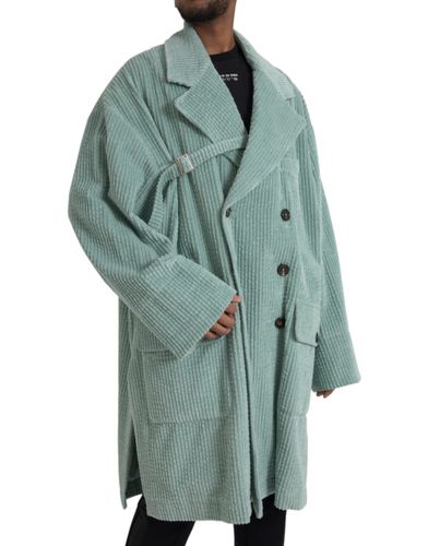 Blue Double Breasted Corduroy Cotton Men's Jacket - Dolce & Gabbana - Modalova