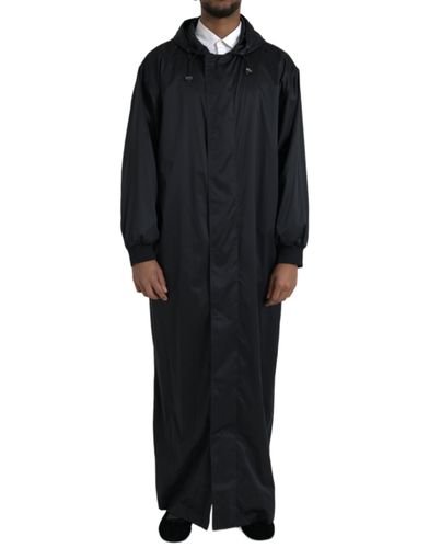 Polyester Hooded Long Windbreaker Men's Jacket - Dolce & Gabbana - Modalova