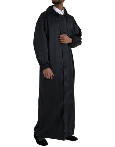 Polyester Hooded Long Windbreaker Men's Jacket - Dolce & Gabbana - Modalova