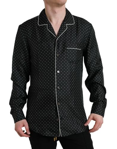 Polka Dot Silk Long Sleeve Men's Shirt - Dolce & Gabbana - Modalova
