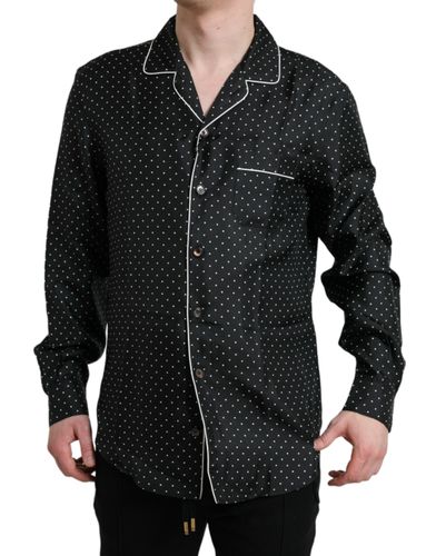 Polka Dot Silk Long Sleeve Men's Shirt - Dolce & Gabbana - Modalova