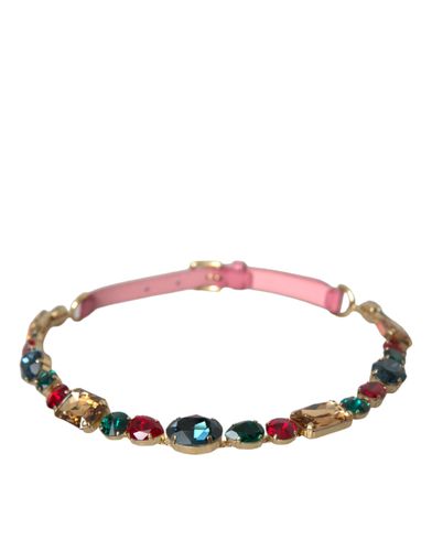 Leather Crystal Chain Embellished Women's Belt - Dolce & Gabbana - Modalova
