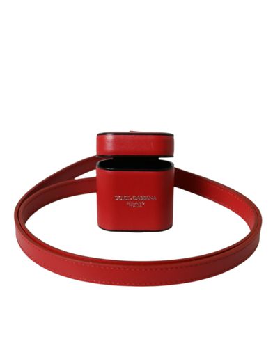 Calfskin Leather Logo Print Strap Men Airpods Men's Case - Dolce & Gabbana - Modalova