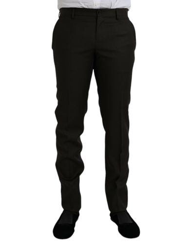 Dark Wool Slim Fit Formal Men's Pants - Dolce & Gabbana - Modalova