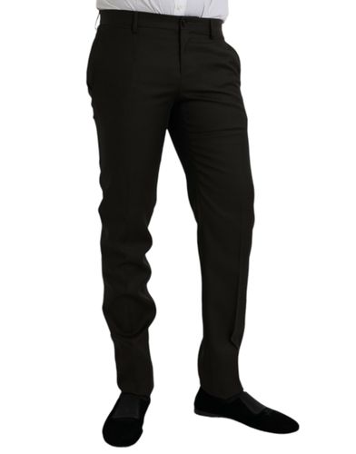 Dark Wool Slim Fit Formal Men's Pants - Dolce & Gabbana - Modalova