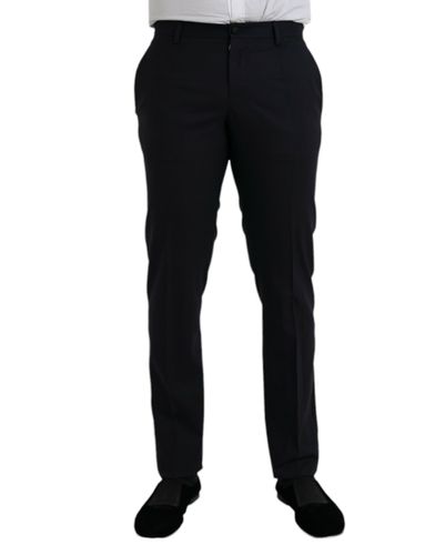 Dark Wool Slim Fit Formal Men's Pants - Dolce & Gabbana - Modalova