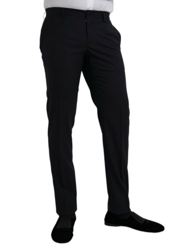 Dark Wool Slim Fit Formal Men's Pants - Dolce & Gabbana - Modalova
