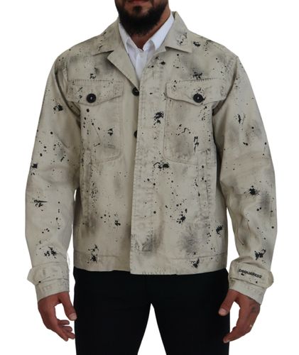 Black Splash Print Casual Denim Men's Jacket (Pre-Owned) - Dsquared² - Modalova