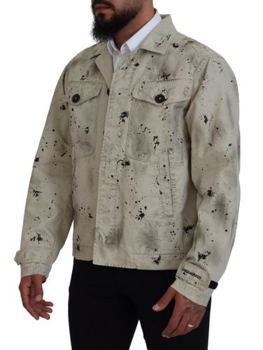 Black Splash Print Casual Denim Men's Jacket (Pre-Owned) - Dsquared² - Modalova